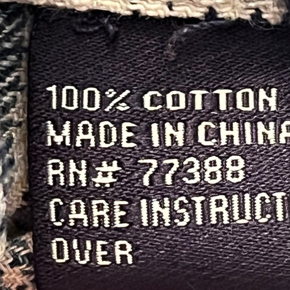 Madewell Cream/Blue Plaid Shirt Long Sleeve Size Medium Country Western Vibe - Picture 7 of 7